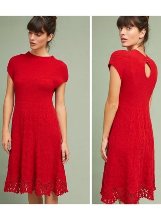 Anthropologie Dresses & Skirts - Anthropologie ~ Feather Bone Oda Red Sweater Dress